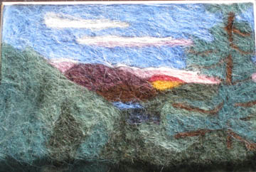 mountain sunset felt